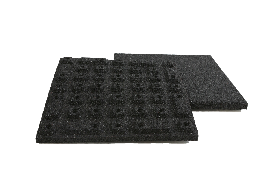 ECO WAY RUBBER TILES Black 500x500 (Sand, gravel surface)