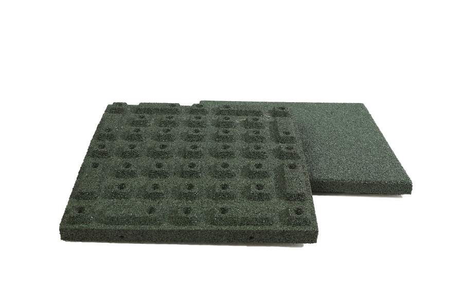 ECO WAY RUBBER TILES Green 500x500 (sand, gravel base)