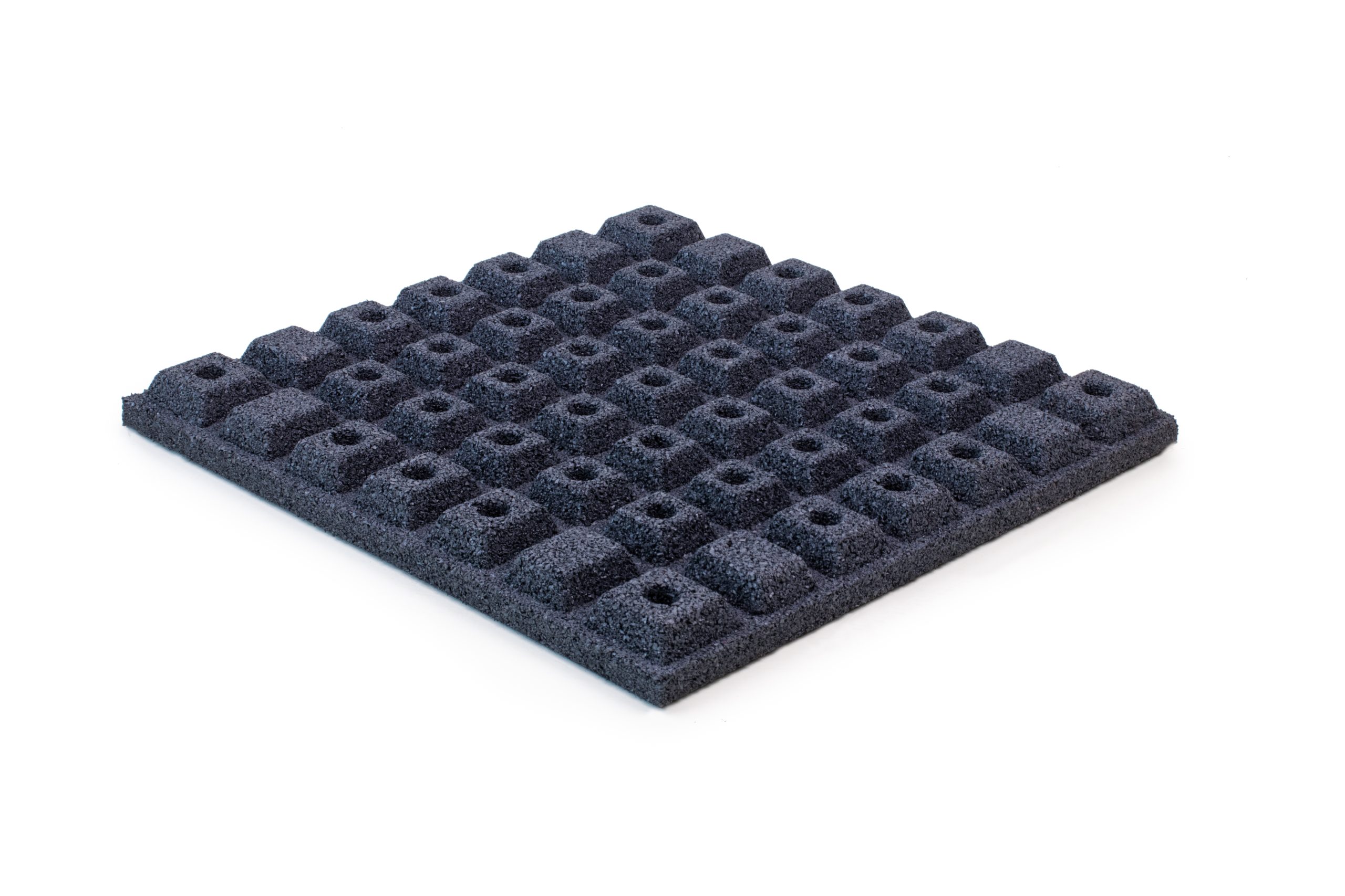 ECO WAY RUBBER TILES Grey - bottom, ribbed bottom, 500x500 (for sand, gravel base)