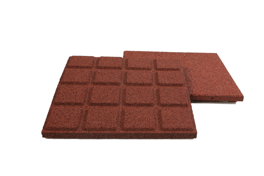 ECO WAY RUBBER TILES Red 500x500 (all bases)