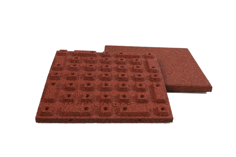 ECO WAY RUBBER TILES Red 500x500 (sand, gravel base)